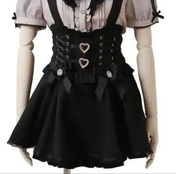 LIZLISA 하트 버클 서스펜더 치마바지