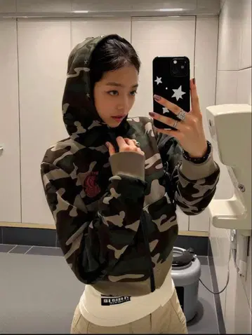 카모플라쥬 후드티 짧은 기장 새상품 y2k 카모플라주 후디 M 사이즈