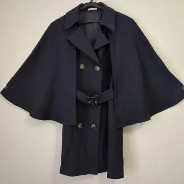 네이비 케이프 코트 케이프 탈부착 가능