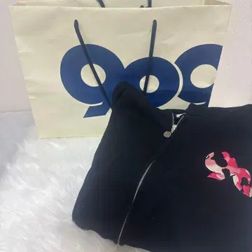 9090 블랙 집업 후드티 핑크 카모플라쥬