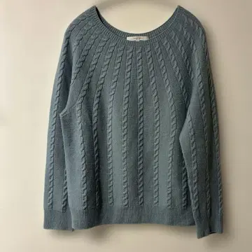 언타이틀 케이블 니트 사이즈 4 X L 블루 빅 사이즈