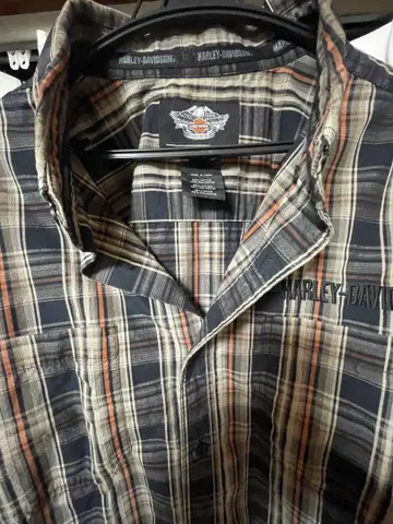 Harley-Davidson 체크 무늬 긴팔 셔츠 2XL