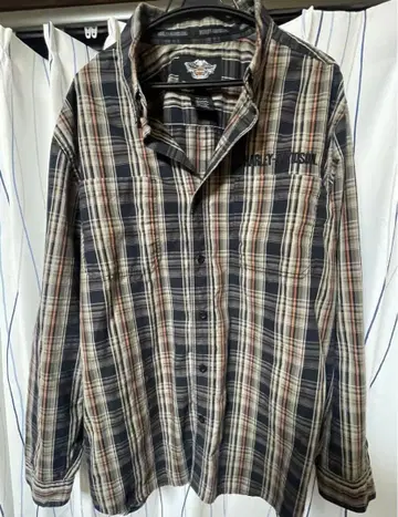 Harley-Davidson 체크 무늬 긴팔 셔츠 2XL