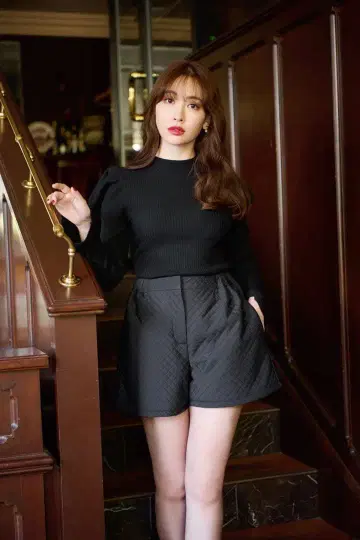 herlipto Quilted Flare Bell Shorts