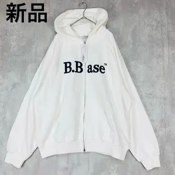 새상품 BROKEN BASE 화이트 후드티 지퍼 로고 긴팔 봄/가을/겨울