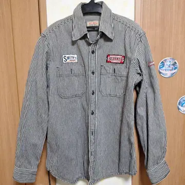 SMITH'S AMERICAN 구제 의류 스트라이프 워크 셔츠 M 사이즈