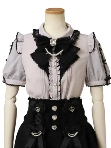 LIZLISA 레이스 슬래시 슬리브 블라우스