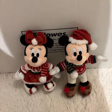미키 미니 인형 배지 디즈니 크리스마스 2024