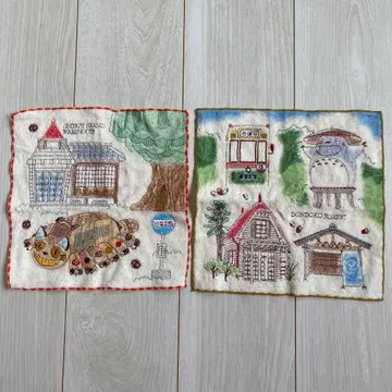 [ 미사용 새상품 ] 이웃집 토토로 지브리파크 손수건 핸드 타월 2세트