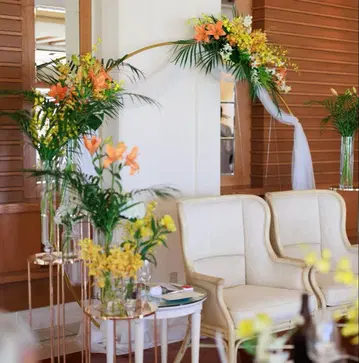 웨딩 아치 골드 결혼식 고탁 장식