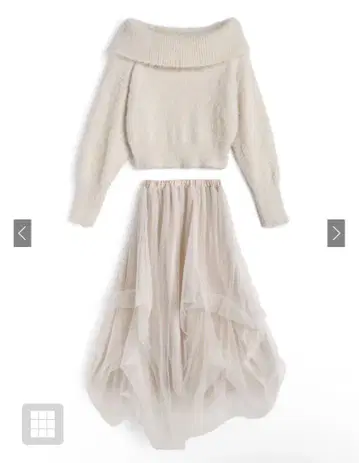 [GRL] 오프숄더 샤기 니트탑 x 샤샤 스커트[ru1201]