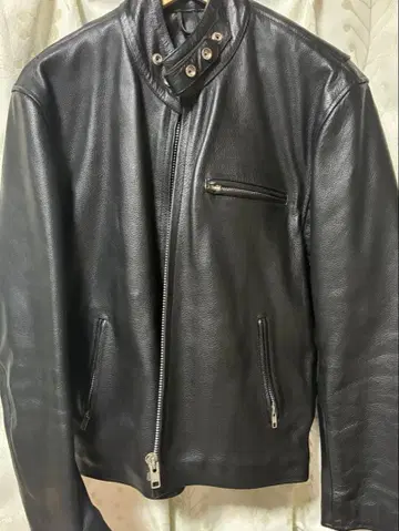 블랙 가죽 싱글 라이더 자켓