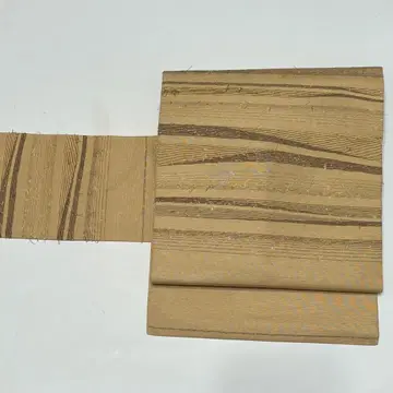 나고야 오비 히게츠무기 순수 실크 중고 베이지 캐주얼 so149