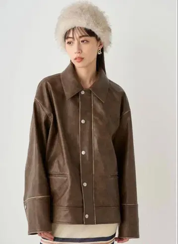 SNIDEL 인조 가죽 블루종