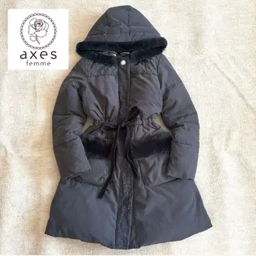 axes femme (엑시즈팜) 다운 코트 자켓 퍼 블랙