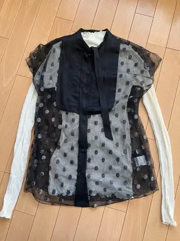 두지엠 클라세 튤 도트 블라우스 파티