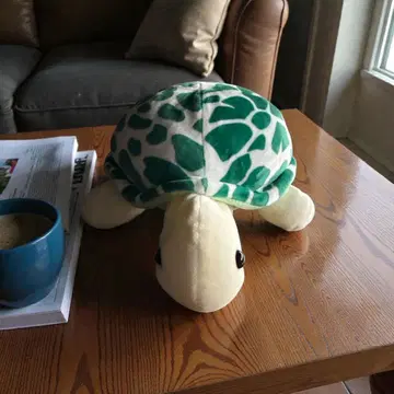 거북이 봉제 인형 그린과 화이트 무늬 약 30cm