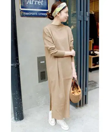 SLOBE IENA 12GG C/CA 슬릿 니트 원피스 15,400엔