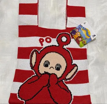 11 텔레토비즈 니트 토트백 라운드원 한정판 빨간색 PO