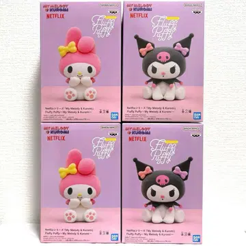 마이멜로디 & 쿠로미 Fluffy Puffy 4개 세트