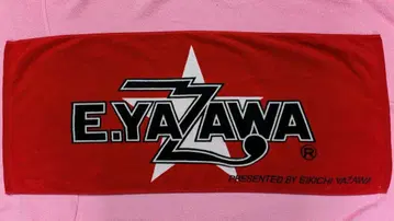 야자와 에이요시 페이스 타월 로고 별 레드 블랙 화이트