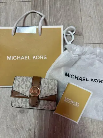 MICHAEL KORS 3단 폴더형 지갑 베이지/브라운