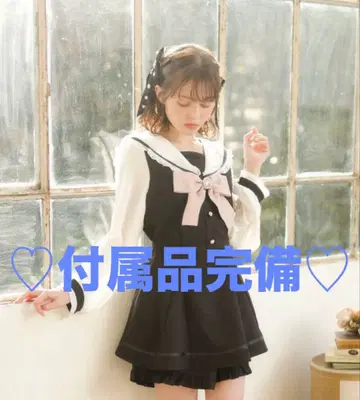 LIZLISA 세일러 카라 셋업 블랙 리본 포함 부속품 완비 리즈리사