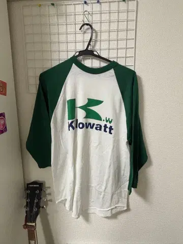 구제 의류 로고 T셔츠 M 사이즈 화이트/그린