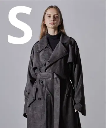 CLEL 더블 테크 페이드 트렌치코트 차콜 그레이 S