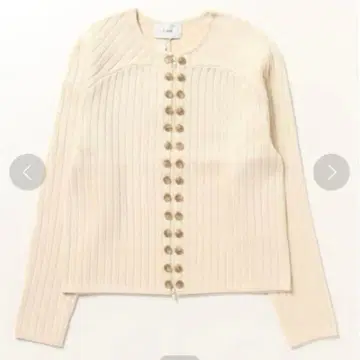 CLANE 라인업 버튼 니트 탑 아이보리
