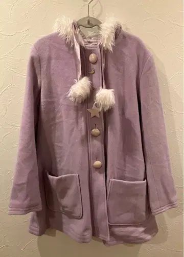 Milk 연보라 후드 부착 코트