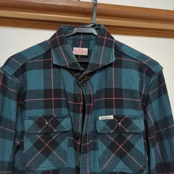 플랫 헤드 와이드 스프레드 체크 플란넬 셔츠