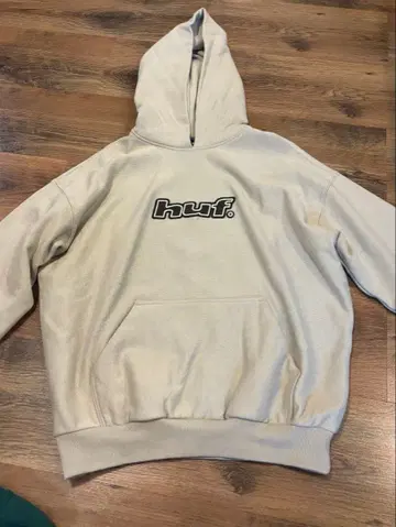 huf 베이지 후드 부착 후드티