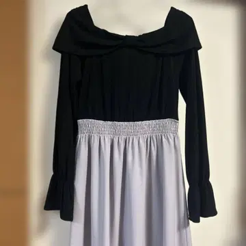 FUN 긴팔 롱 원피스 프리 사이즈 블랙 보라색 스나계