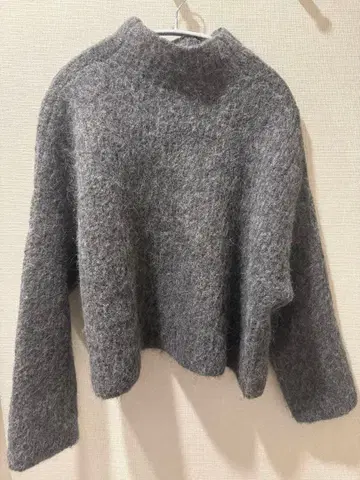 미라 오웬 보틀넥 골지 니트 풀오버 알파카 혼방