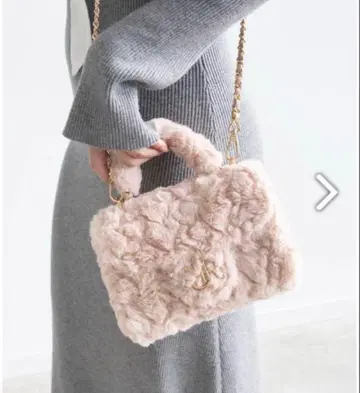 체인 없음 [ RANDA ] 2WAY 모노그램 부품 퍼 백 핑크