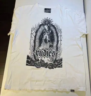 그래픽 프린트 화이트 T셔츠 RUDIS