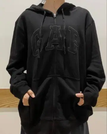 GAP 블랙 지퍼 후드티 XS