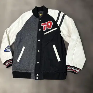 리나릭 남성용 천연 가죽 바시티 자켓 소매 리얼 가죽 자켓