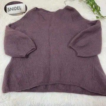 SNIDEL 스나이델 라쿤 미니 니트 스웨터 볼륨 소매