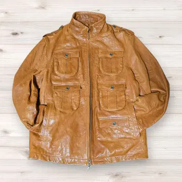 DUAL SANTA FE 가죽 자켓 양가죽 멀티 포켓 레트로 L