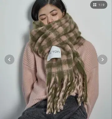 THE YOn 깅엄 체크 빅 머플러