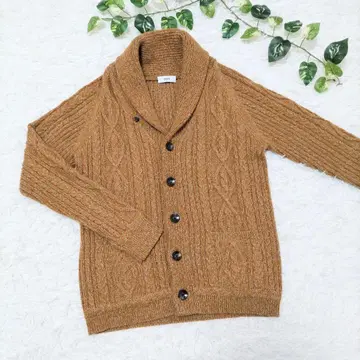 SHIPS 숄카라 케이블 니트 가디건 XL 카멜