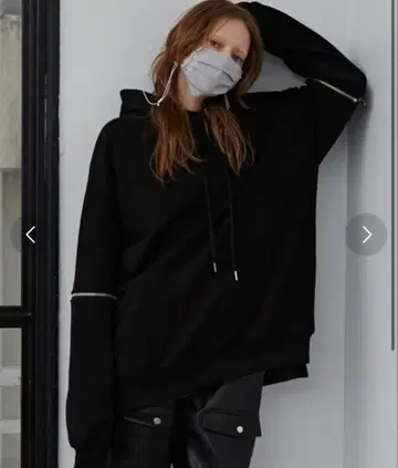 AIVER 체인지 슬리브 헤비 무게 후드티 L 사이즈 블랙 무지