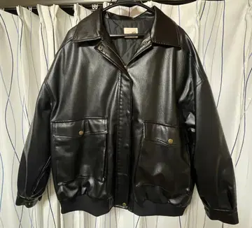 JaVa 가죽 캐주얼 자켓 블랙