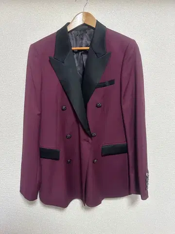 [ 미사용품 ] LOVELESS 새틴 콤비 더블 테일러드 자켓