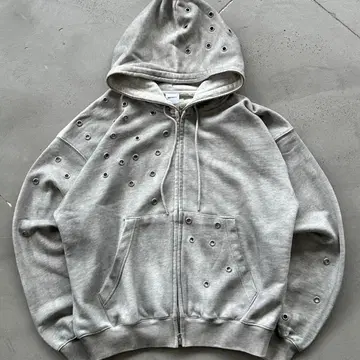 더블 지퍼 후드티 그레이 WISH FOR EVER