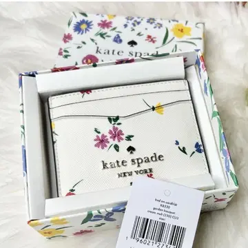 새상품 정품 kate spade 카드 케이스 화이트 꽃무늬 교통카드 지갑