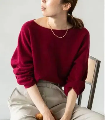 noble 파인 울 니트 보르도