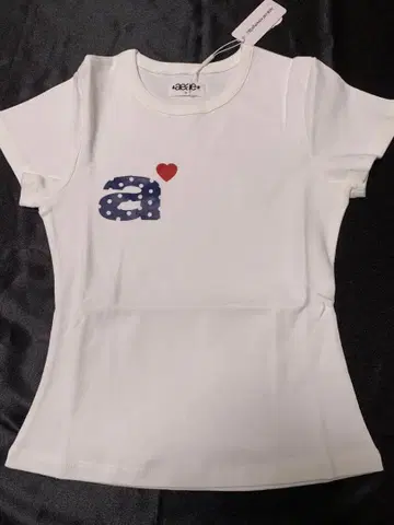 aeae 폴카 도트 자수 반팔 T셔츠 화이트